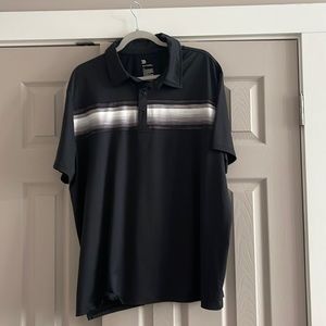 AIl in motion mens black with gray & white poly short sleeve shirt